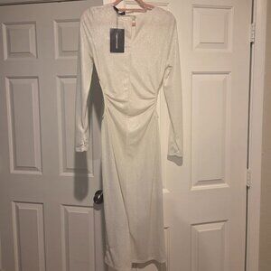 Pretty Little Thing White Sparkle Midi Dress